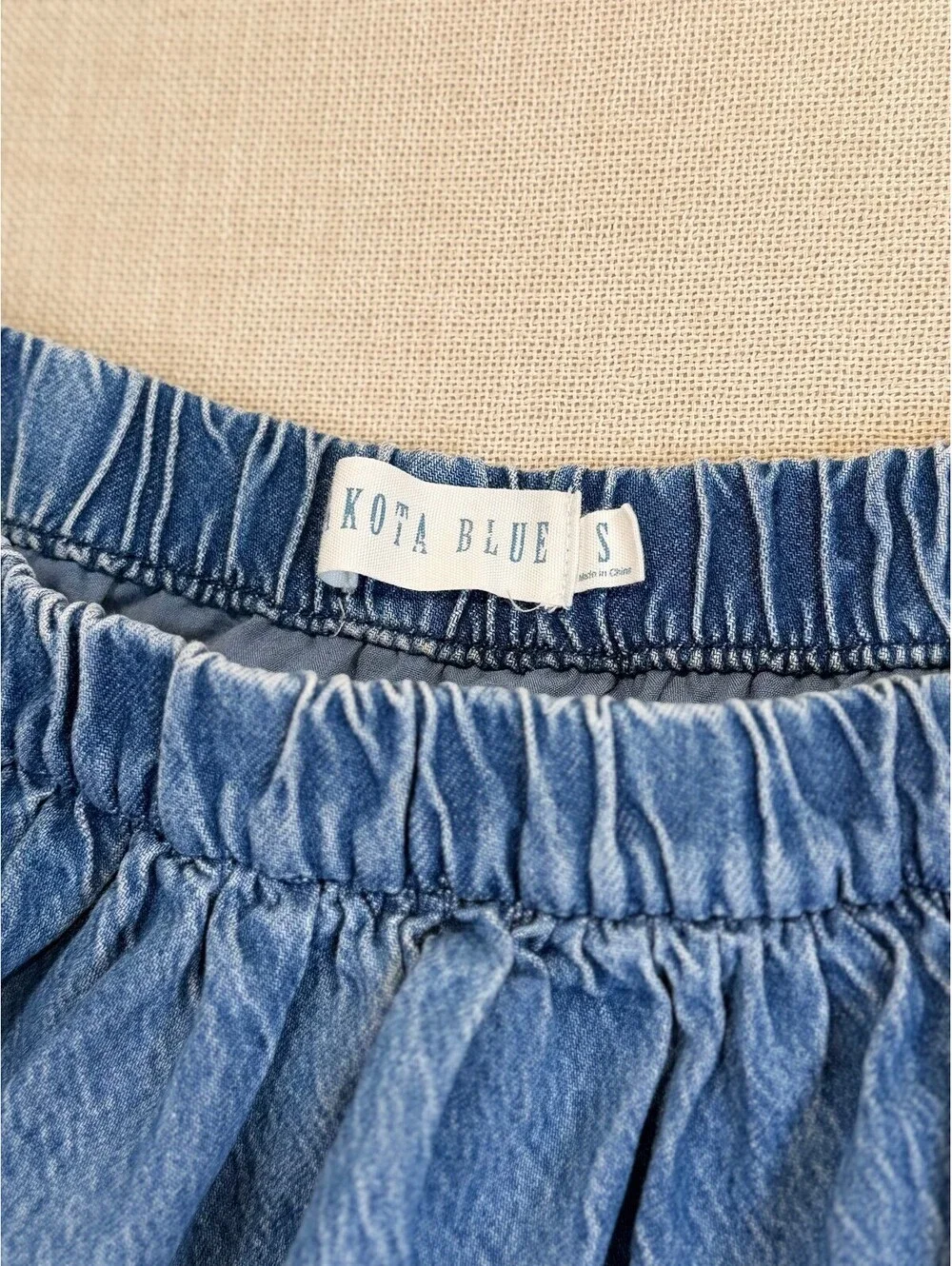 Dakota Blue denim Bubble Mini Skirt - Size Small